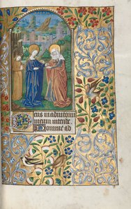 Timebog Brug af Rouen: fol. 39r, Besøget, ca. 1470.