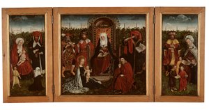 Poortakker Triptykon, ca. 1500-10 (olie på panel) af Master of the Holy Family of St. Anne
