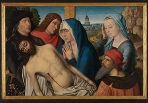 Lamentation (olie på panel) af Master of The Legend of St. Lucy