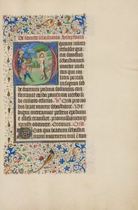Indledende O: Sankt Sebastians martyrium af Master of the Llangattock Hours