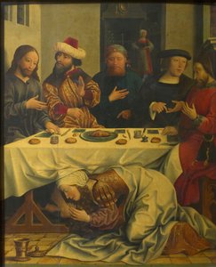 Kristus i farisæeren Simons hus, ca 1510-1520. af Master of the Magdalen Legend