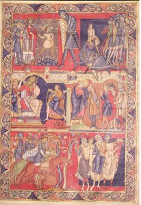 Scener fra Samuels, Sauls og Davids liv, fra Winchester Bible, 1160-80 af Master of the Morgan Leaf