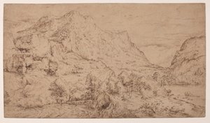 Alpine landskab af Master of the Mountain Landscapes