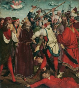Sankt Oswalds martyrium i slaget ved Maserfield, ca. 1480-1485. af Master of the Oswald legend