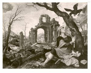 Hollandsk: Elias fodret af ravnen Elias fodret af ravnen