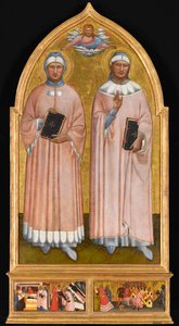 St. Cosmas og St. Damian, ca. 1370-1375 (tempera og bladguld på panel) af Master of the Rinuccini Chapel