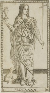 Faith, plade 40 fra Genii and Virtues af Master of the S Series Tarocchi
