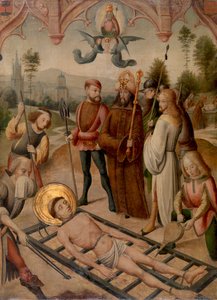 Saint Lawrences martyrium af Master of the Saint Ursula Legend