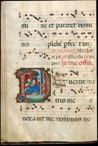 Folio fra et gradvist sent 15. århundrede (blæk, tempera og bladguld på pergament) af Master of the Saluces Hours (attr. to)