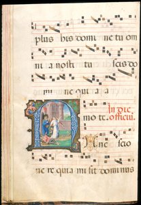 St. Peter befriet fra fængslet, f.58v fra et gradvist, sent 15. århundrede (blæk, tempera & bladguld på pergament) af Master of the Saluces Hours (attr. to)
