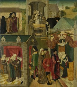 Sankt Elizabeth af Ungarn Plejer de syge i Marburg, Sankt Elizabeths død, indre højre fløj af en altertavle lavet til Grote Kerk i Dordrecht af Master of the St Elizabeth Panels