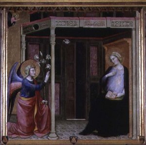 Bebudelsen (tempera på panel)
