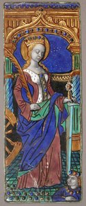 Triptykonpanel med Saint Catherine, fransk, 15.-16. århundrede. af Master of the Triptych of Louis