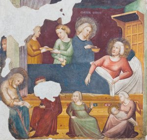 Baptistens fødsel, første halvdel af det 14. århundrede (fritliggende fresko) af Master of the Urbino Coronation