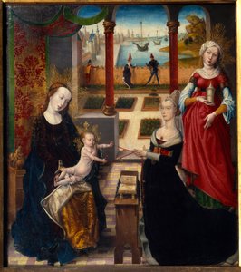 Jomfru og Sankt Maria Magdalena Maleri af Mesteren af Udsigten over Sainte-Gudule (1400-tallet) (ec.flam.) 1475 Liege Museum of Fine Arts