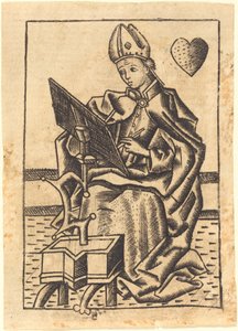 Sankt Augustin af Master with the Banderoles