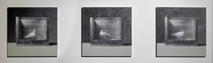 Operant Conditioning Chamber 3, 2022 (olie på aluminiumspanel) af Mat Collishaw