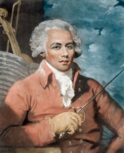 Joseph Boulogne (1748-99), Chevalier de Saint-George; søn af en fransk plantageejer i Guadeloupe og en slave, Nanon, af afrikansk oprindelse - Portræt af Joseph Boulogne (1748-1799), Chevalier de Saint Georges (Saint-Georges), komponist af Guadeloupe oprin af Mather (after) Brown