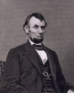 Abraham Lincoln, indgraveret fra et fotografi af William G. Jackman (gravering) af Mathew (after) Brady