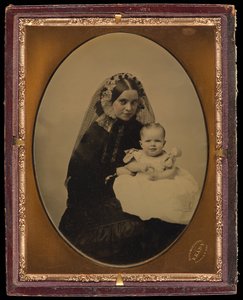 [Portræt af en kvinde og et barn] af Mathew B. Brady