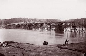 Bro over Tennessee River ved Chattanooga, ca. 1864. af Mathew Brady