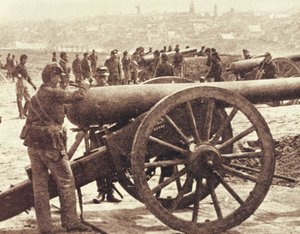 Det føderale artilleri under den amerikanske borgerkrig (1861-65) (s/h-foto)