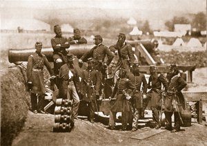 General Corcoran (yderst til venstre) og officerer for de 69. New York Volunteers, 1861-65
