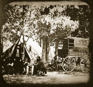 Hovedkvarter for New York Herald i marken ved Culpeper Court House, 1863 af Mathew B. Brady