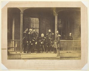 Generalløjtnant Scott, general-in-chief, U.S. Army and Staff, 1861. af Mathew Brady