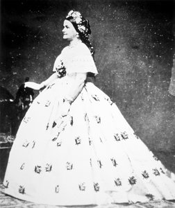 Mary Lincoln (1818-82) 1861 (s/hvid foto) af Mathew Brady