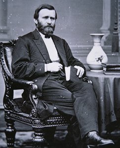 Ulysses Simpson Grant (1822-85) (s/h-billede) af Mathew Brady