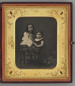 Uden titel portræt af to piger, 1861. af Mathew Brady