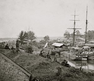 Det Hvide Hus lander på Pamunkey, 1862 af Mathew B. Brady