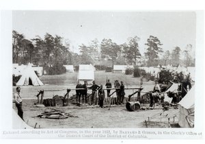 Yankee-hovedkvarter, lejr Whinfield, 3. maj 1862 af Mathew B. Brady