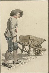 Mand med trillebør