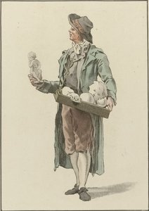 Gadehandler med gipsfigurer af Mathias de Sallieth