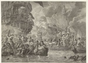 Det hollandske angreb på Medway og tilfangetagelsen af Royal Charles, 1667 af Mathias de Sallieth