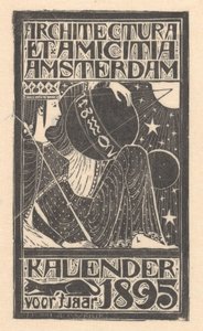 Omslag kalender 1895 af Mathieu Lauweriks