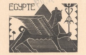 Sphinx og pyramide Egypten (titel på objekt) af Mathieu Lauweriks