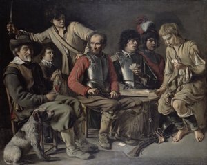 Et skænderi (olie på lærred) af Mathieu Le Nain