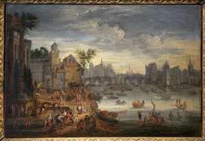 Udsigt over Paris med Pont Neuf. Maleri tilskrevet Mathieu Schoevaerdts (slutningen af 1600-tallet), olie på lærred