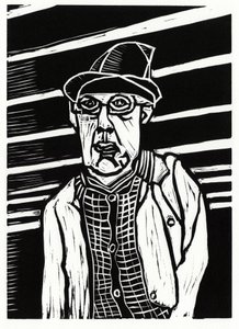 Southwark Man, 2013 (linoleumssnit)