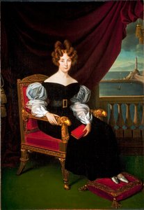 Portræt af Mary (Maria) Brignole-Sale (Brignole Sale) De Ferrari, hertuginde af Galliera (1811-1888) Maleri af Matteo Antonio Picasso (1794-1879) Gener, Nye gademuseer af Matteo Antonio Picasso