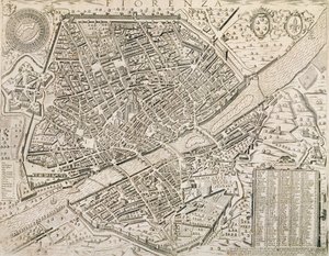 Kort over Firenze, 1595 af Matteo Florimi