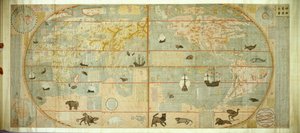 Kunyu Wanguo Quantu-kort over verdens utallige lande, 1602. af Matteo Ricci