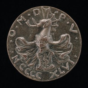 Skjold, hjelm, elefantvåben og kappe [omvendt], 1446. af Matteo di Andrea de Pasti