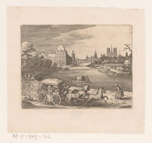 Ansigt i Paris Paris (titel på objekt) Syv franske landskaber og bybilleder (serietitel) af Matthäus Merian (I)