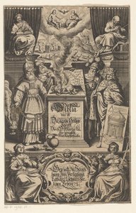 Tilbyd van a lam til fire mand Titelblad for: Martin Luther. Biblia det er hele den hellige skrift oversat af D. Martin Luther, s.a. af Matthäus Merian (I)