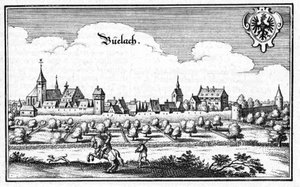 Büelach - uddrag fra Topographia Sueviae (Schwaben) af Matthaus Merian