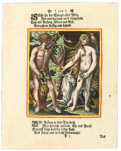 Adam and Eve, c.1700-1725dani af Matthaus Merian
